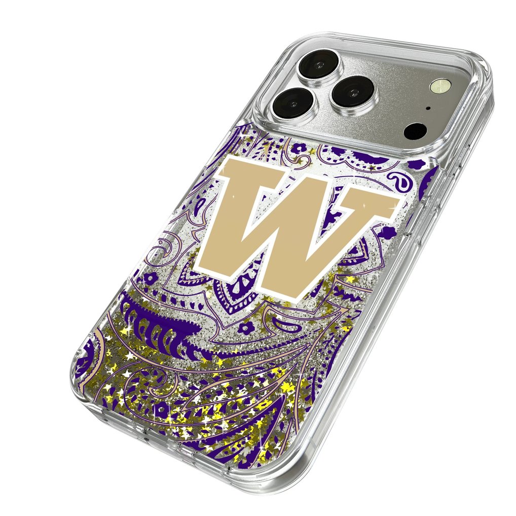 Washington Huskies iPhone Glitter Paisley Design Case