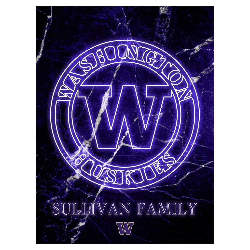 Washington Huskies Personalized 12" x 16" Framed Art Print