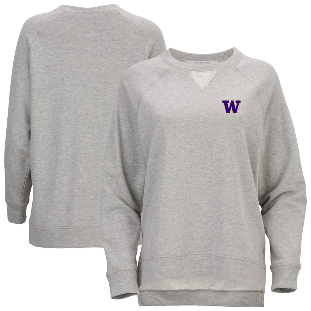  Washington Huskies Women's Harlow Terry Raglan Pullover Sweatshirt - Heather Gray