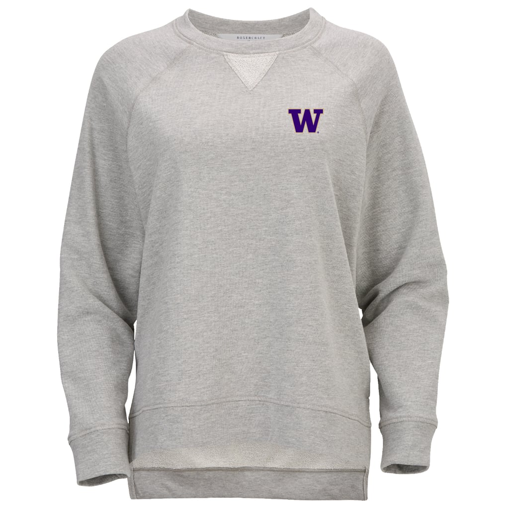  Washington Huskies Women's Harlow Terry Raglan Pullover Sweatshirt - Heather Gray