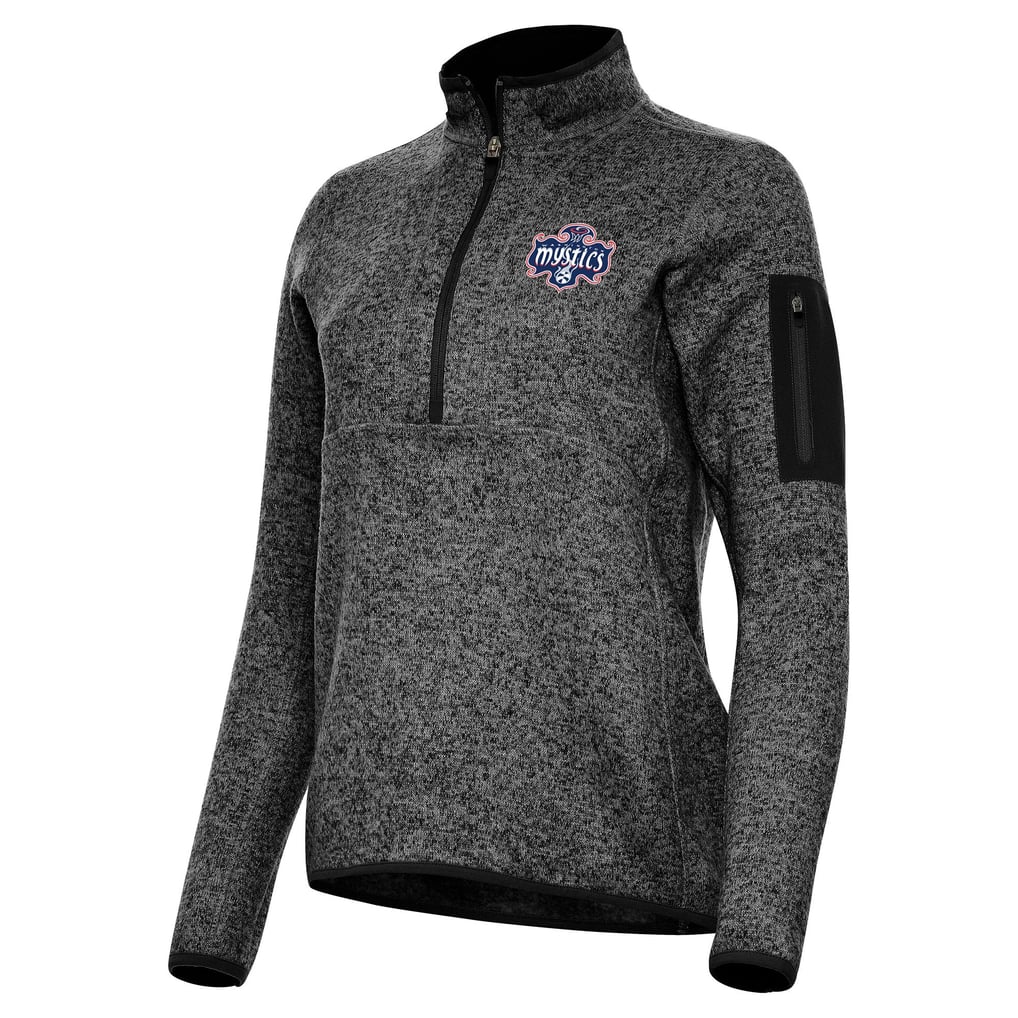 Washington Mystics Antigua Women's Fortune Half-Zip Pullover Jacket - Heather Black
