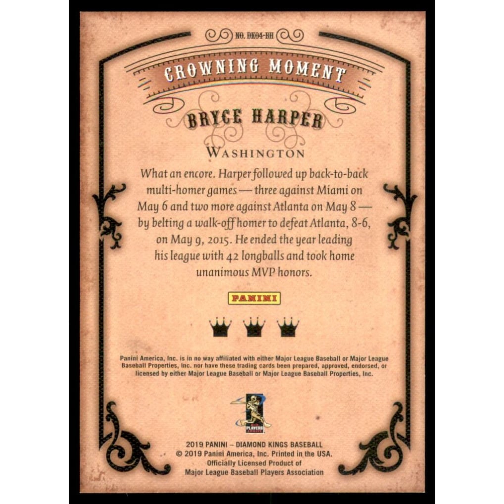 2019 Diamond Kings '04 DK Retro Red Frame #9 Bryce Harper