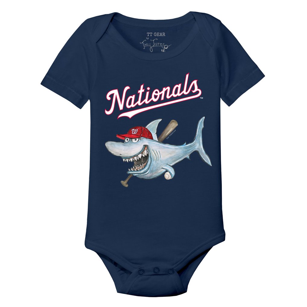 Washington Nationals Tiny Turnip Infant Shark Bodysuit - Navy