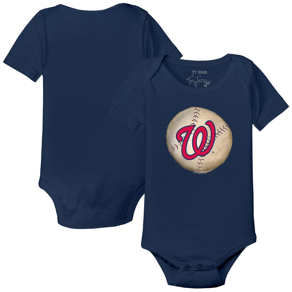 Washington Nationals Tiny Turnip Infant Stitched Baseball Bodysuit - Navy