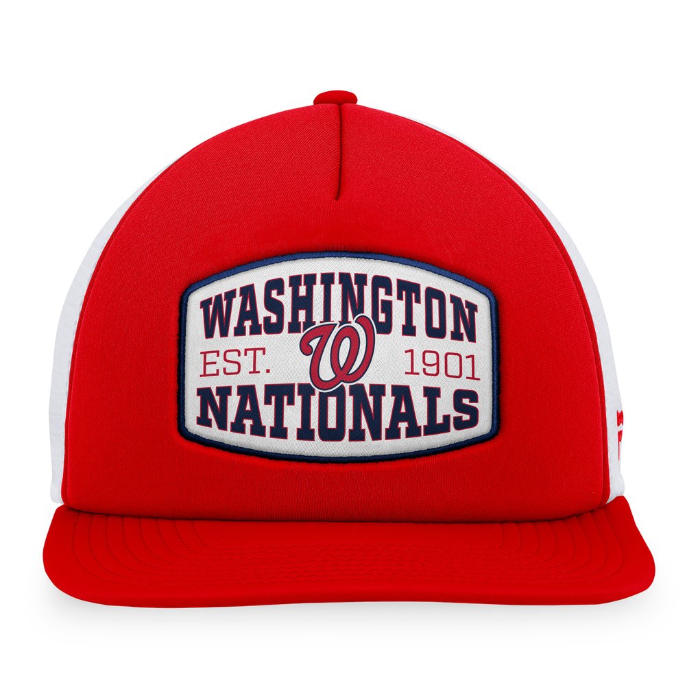  Washington Nationals Fanatics Foam Front Patch Trucker Snapback Hat - Red