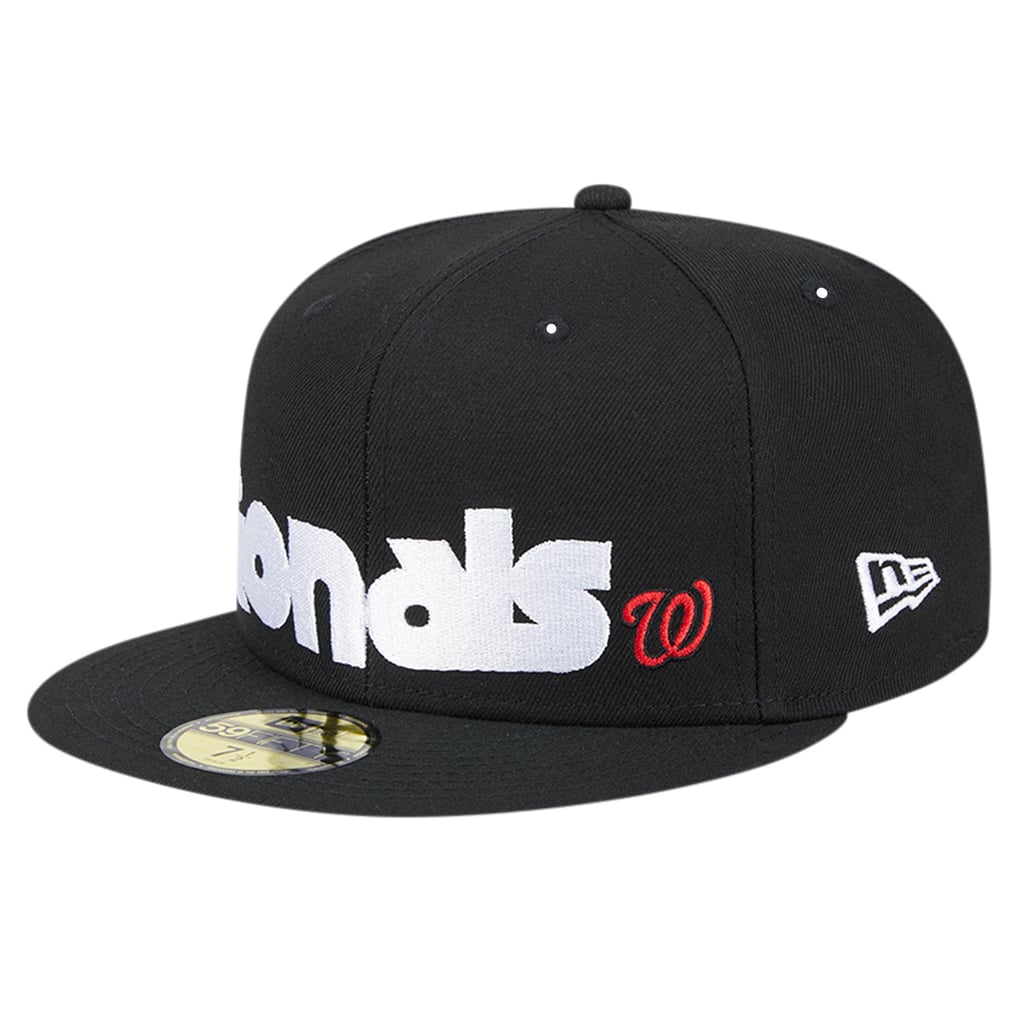 Washington Nationals New Era Checkered Undervisor 59FIFTY Fitted Hat - Black