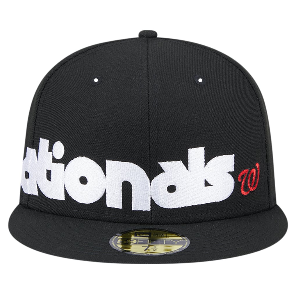 Washington Nationals New Era Checkered Undervisor 59FIFTY Fitted Hat - Black