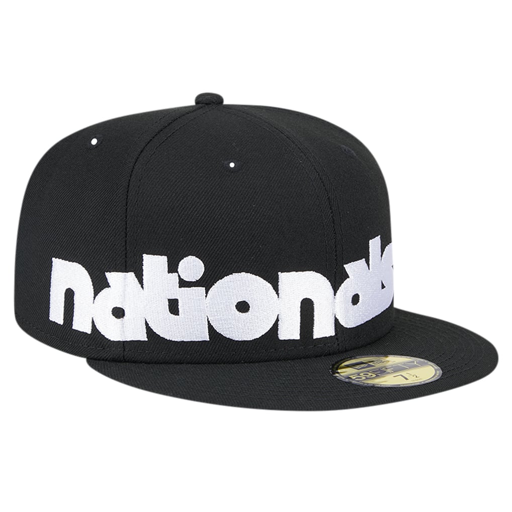 Washington Nationals New Era Checkered Undervisor 59FIFTY Fitted Hat - Black