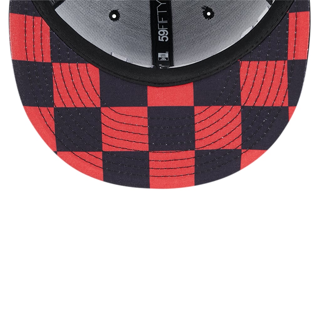 Washington Nationals New Era Checkered Undervisor 59FIFTY Fitted Hat - Black