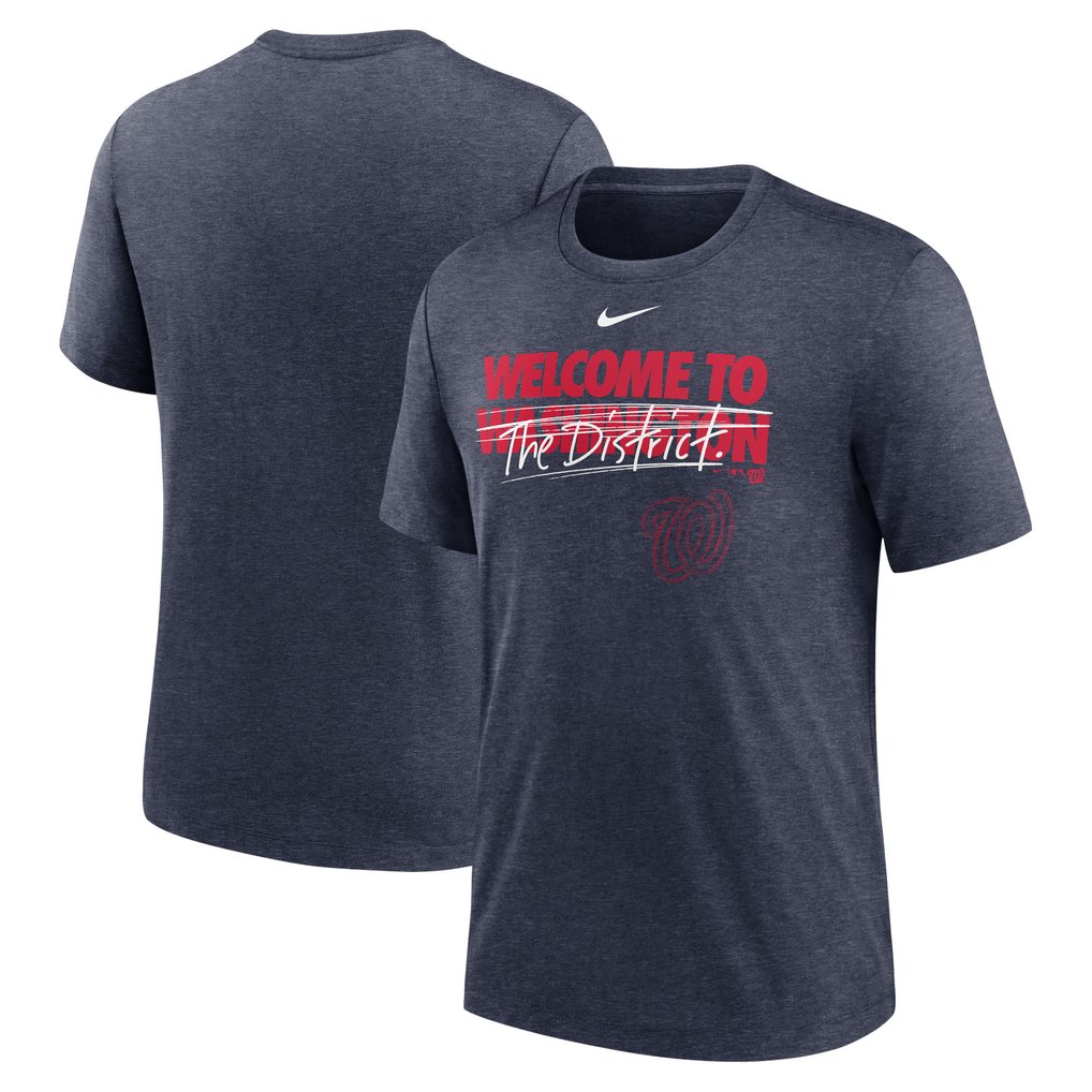 Washington Nationals Nike Home Spin Tri-Blend T-Shirt - Heather Navy
