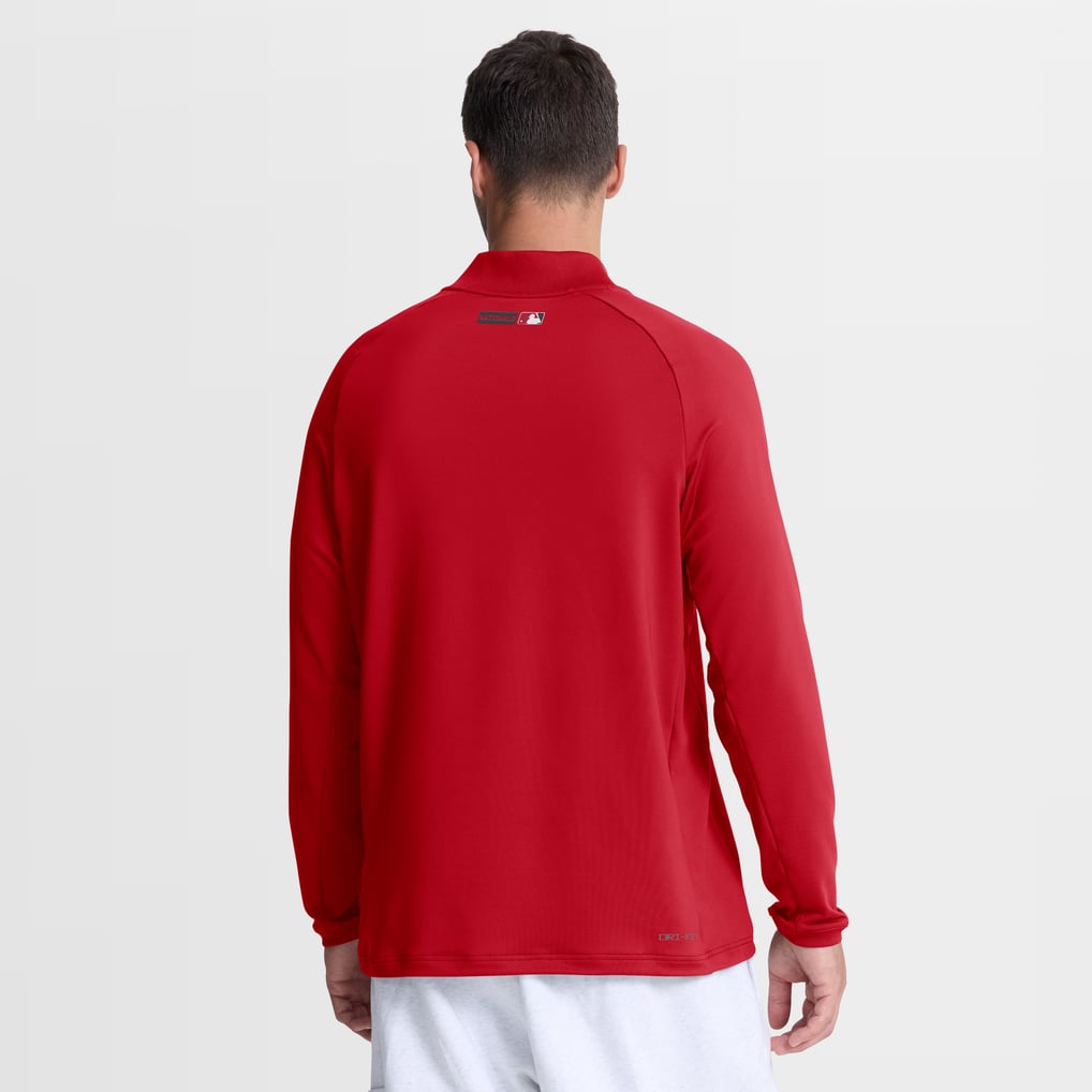 Washington Nationals Nike Authentic Collection Dri-FIT Raglan Half-Zip Pullover - Red