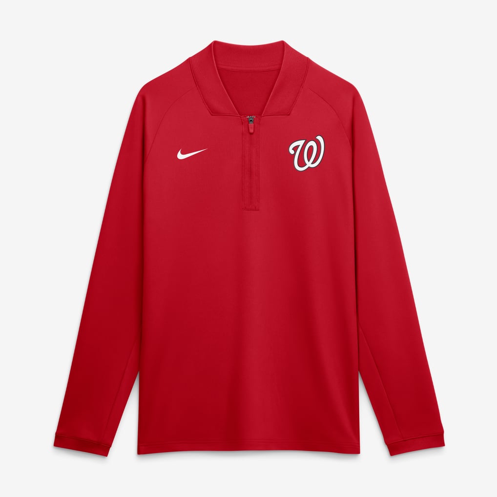 Washington Nationals Nike Authentic Collection Dri-FIT Raglan Half-Zip Pullover - Red