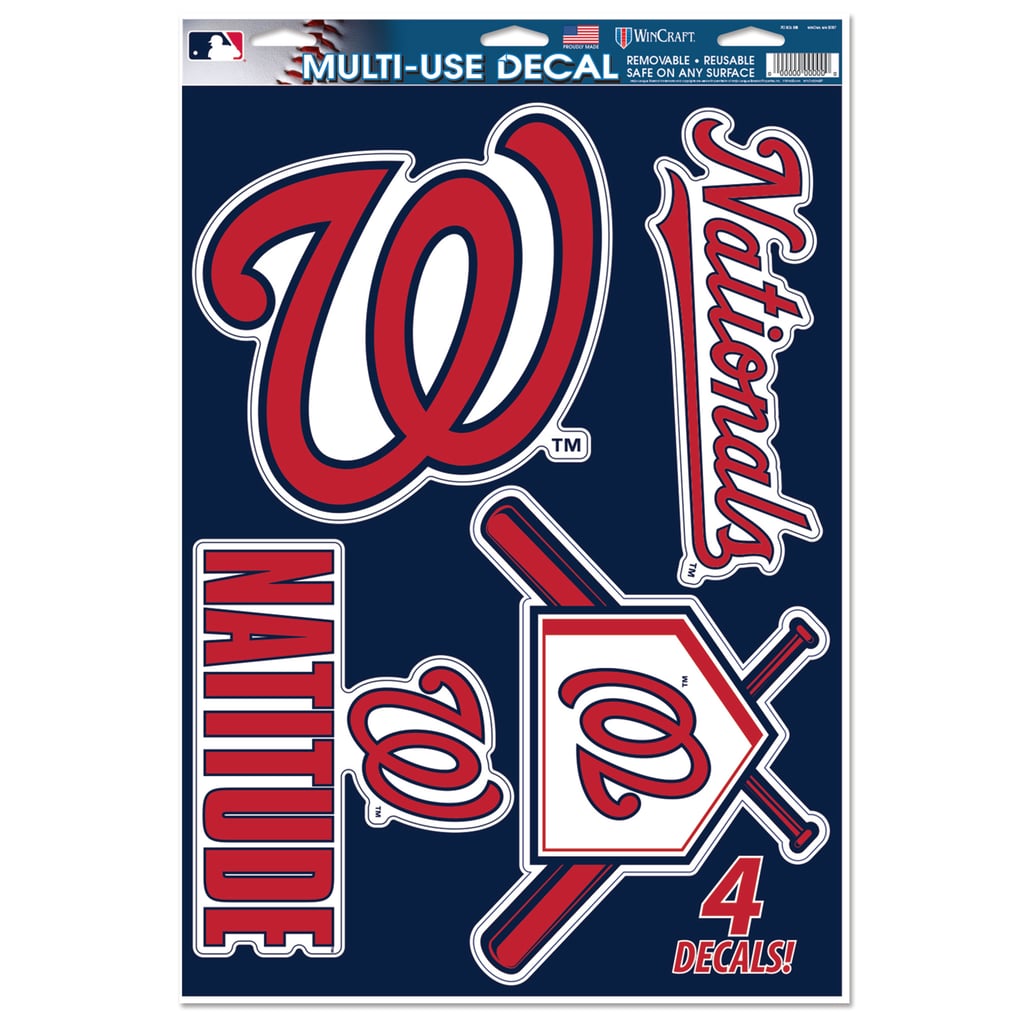 Washington Nationals WinCraft Primary 11'' x 17'' Multi-Use Decal Sheet