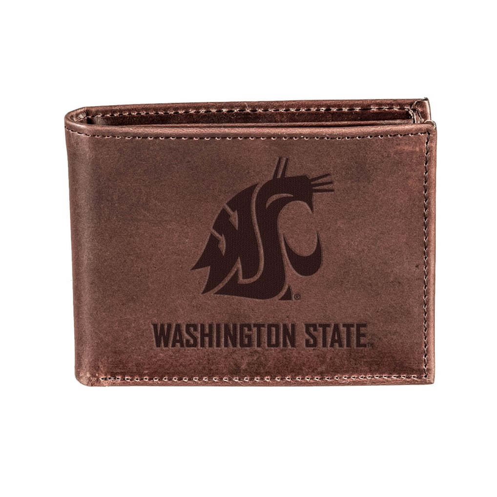  Washington State Cougars Bi-Fold Leather Wallet - Brown