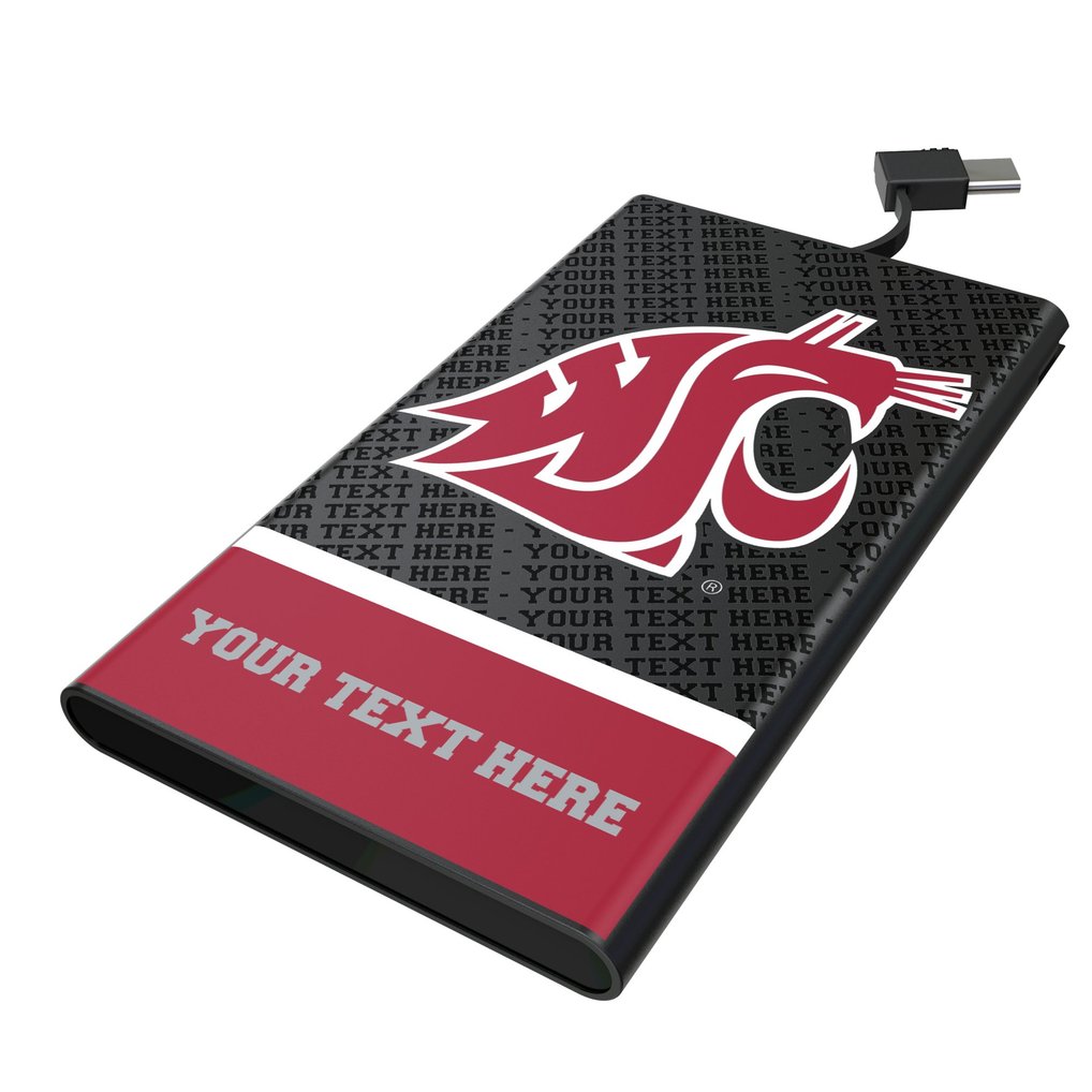 Washington State Cougars Keyscaper Personalized Endzone Plus 5000mAh Flat Powerbank
