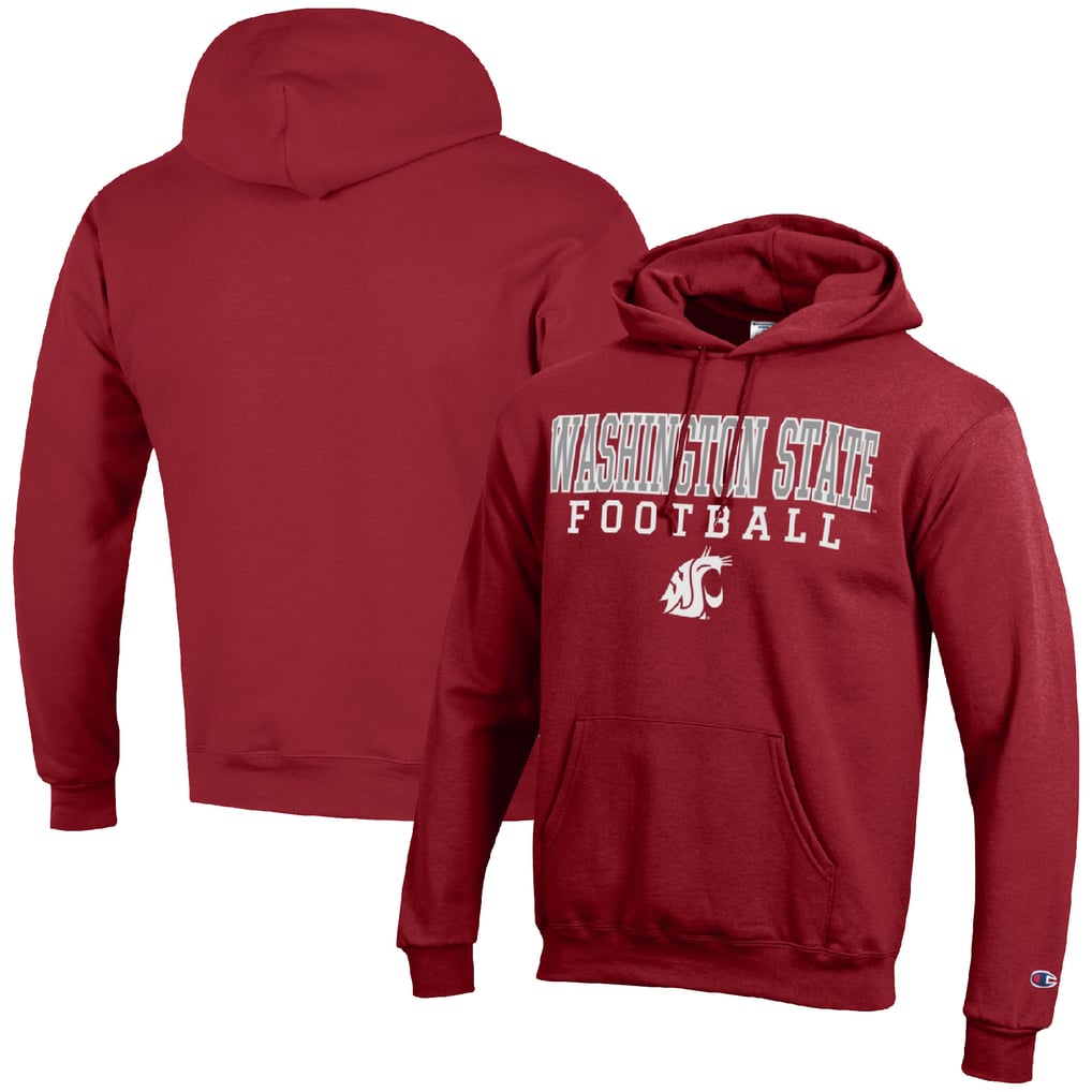 Washington State Cougars Champion Football Stack Pullover Hoodie - Crimson
