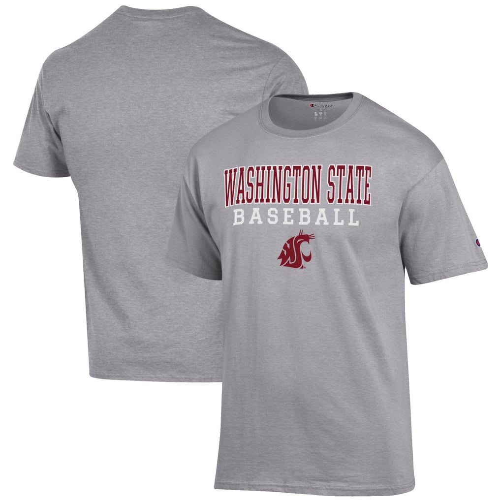 Washington State Cougars Champion Baseball Stack T-Shirt - Gray