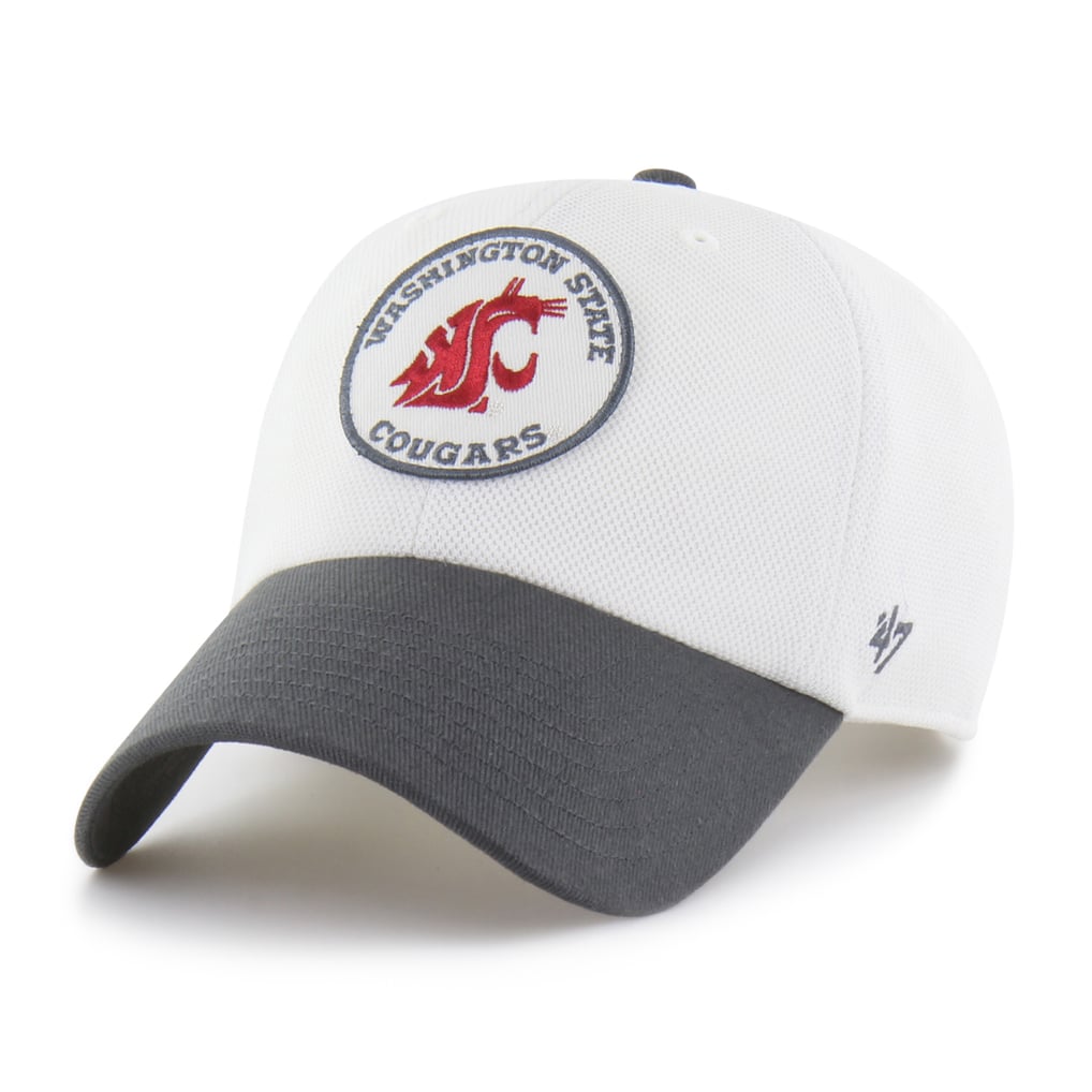 Washington State Cougars '47 Unisex Pique Patch Clean Up Adjustable Hat - White/Gray
