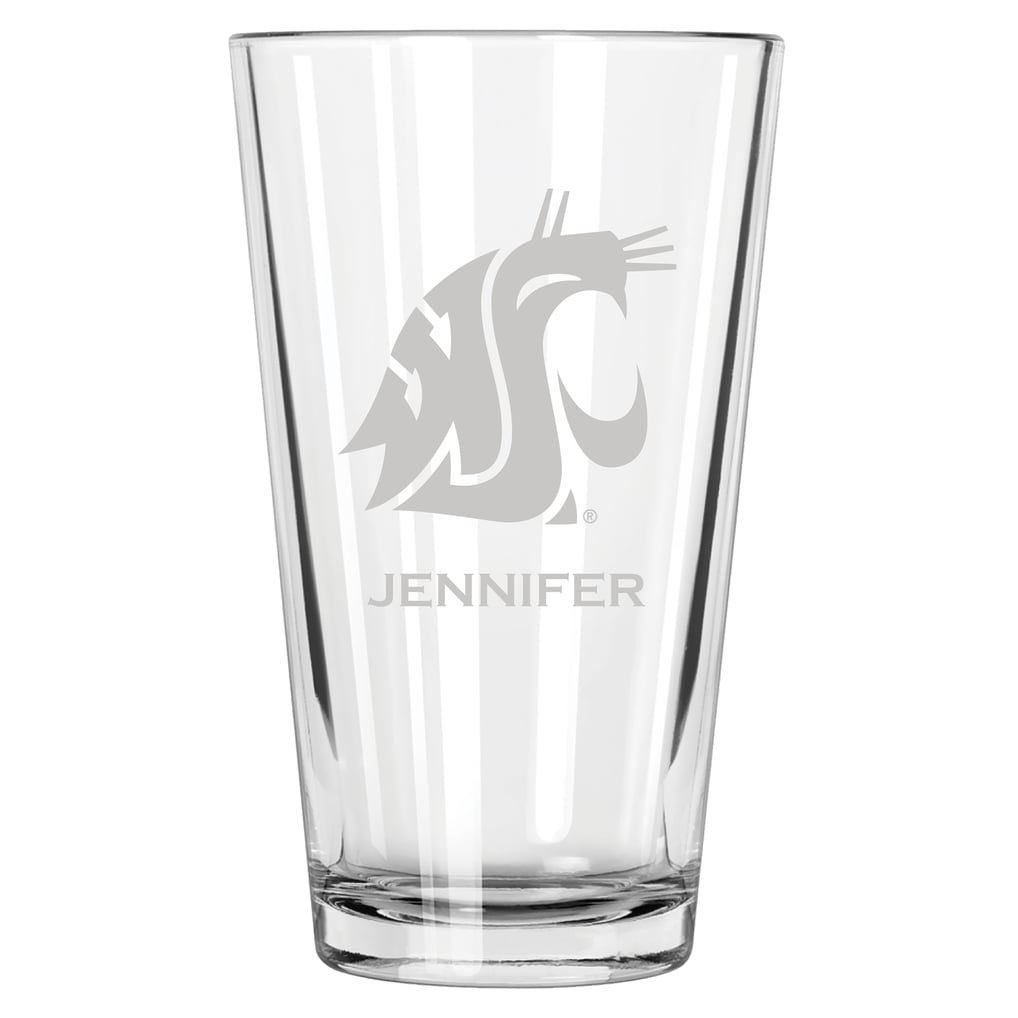 Washington State Cougars 16oz. Personalized Etched Pint Glass