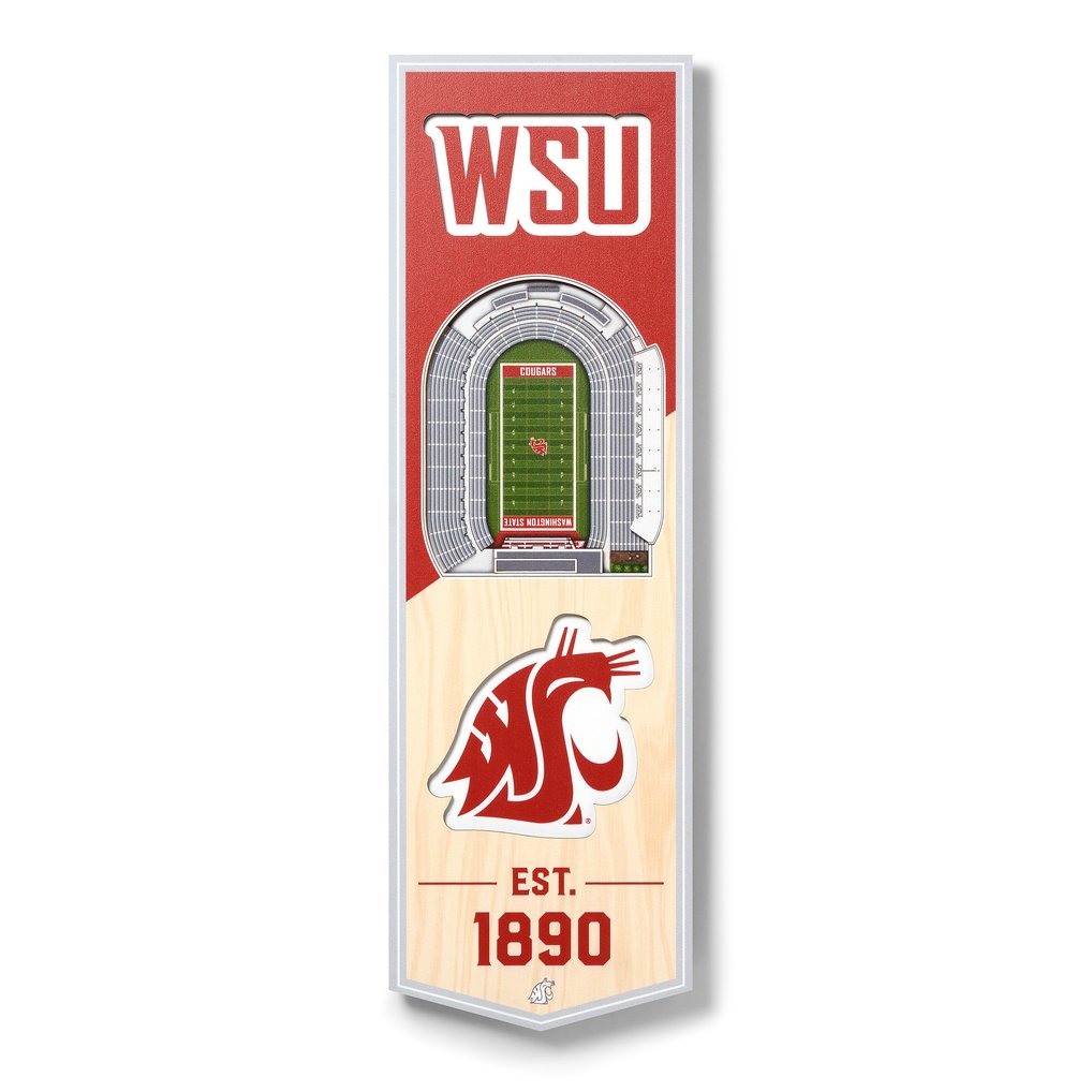 Washington State Cougars 6'' x 19'' 3D StadiumView Banner