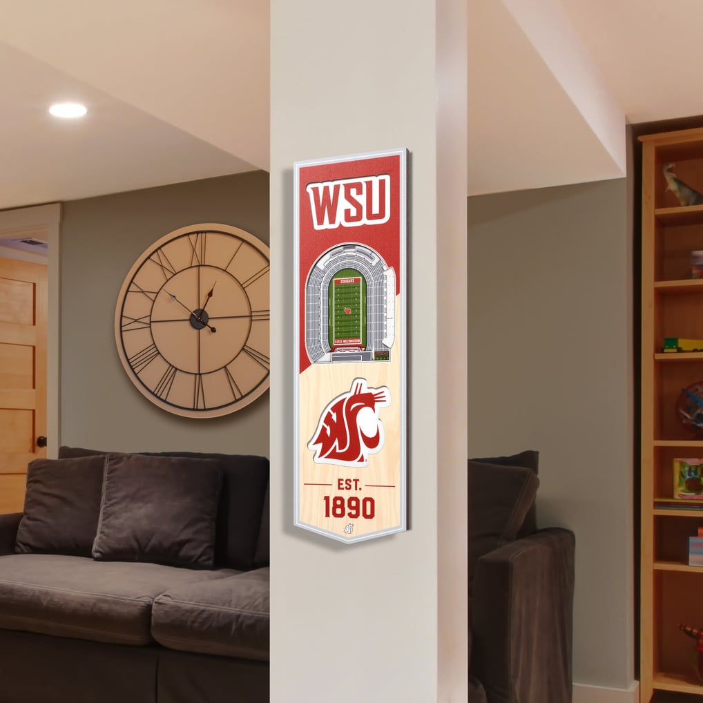 Washington State Cougars 6'' x 19'' 3D StadiumView Banner