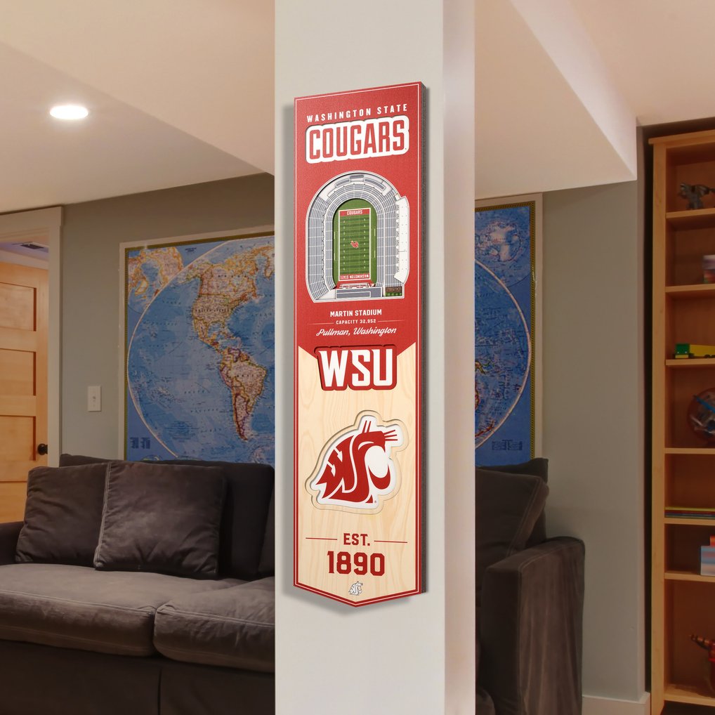Washington State Cougars 8'' x 32'' 3D StadiumView Banner