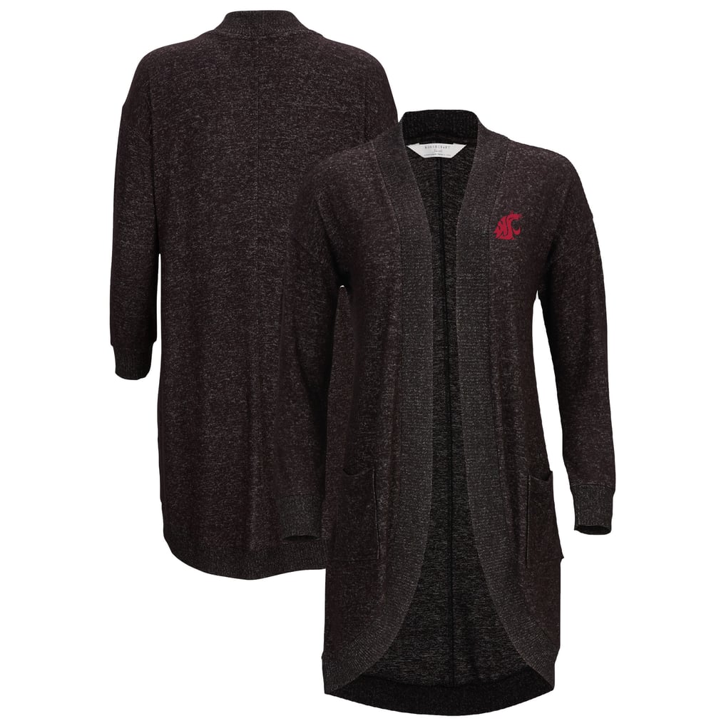 Washington State Cougars Women's Oversized Cuddle Tri-Blend Cardigan - Black