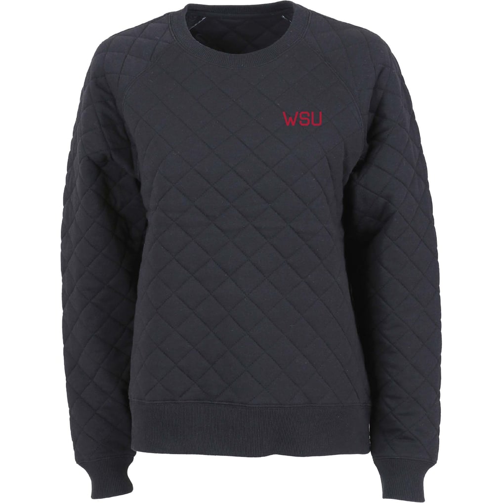 Washington State Cougars Boxercraft Women's Quilted Pullover Sweatshirt - Black