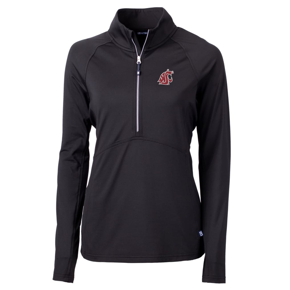 Washington State Cougars Cutter & Buck Women's Adapt Eco Knit Half-Zip Pullover Jacket - Black