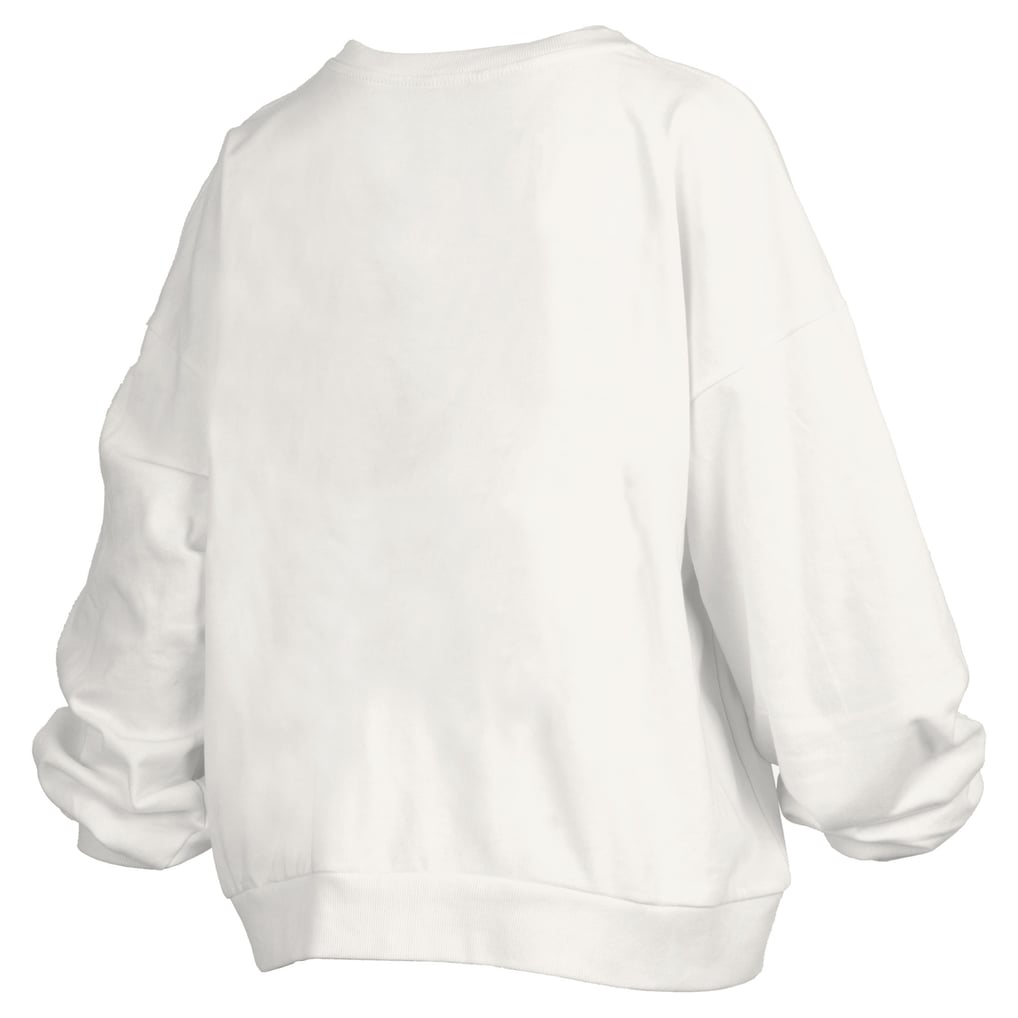 Washington State Cougars Pressbox Women's Oversized Janice Retro Waist-Length Pullover Sweatshirt - White