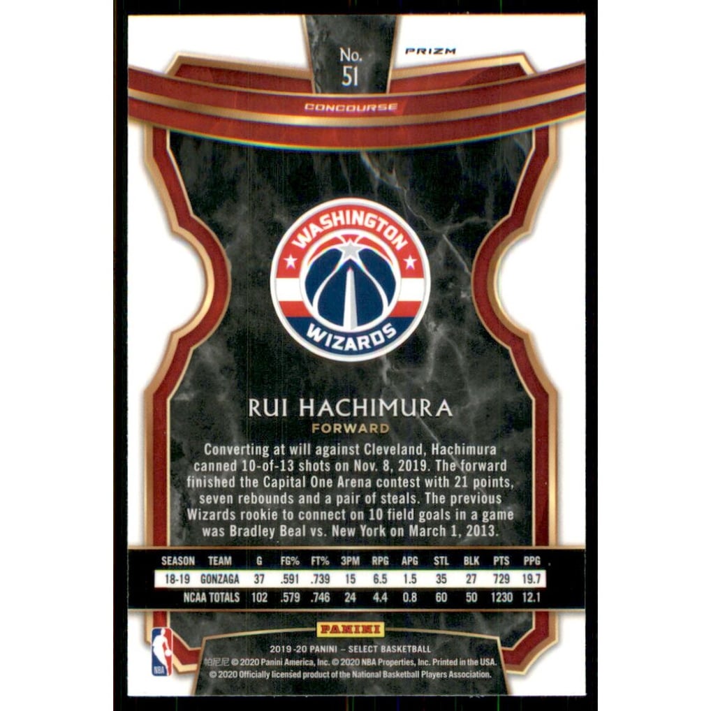 2019-20 Select Prizms Silver #51 Rui Hachimura