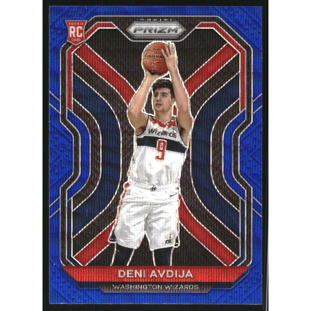 2020-21 Panini Prizm Prizms Blue Wave #290 Deni Avdija
