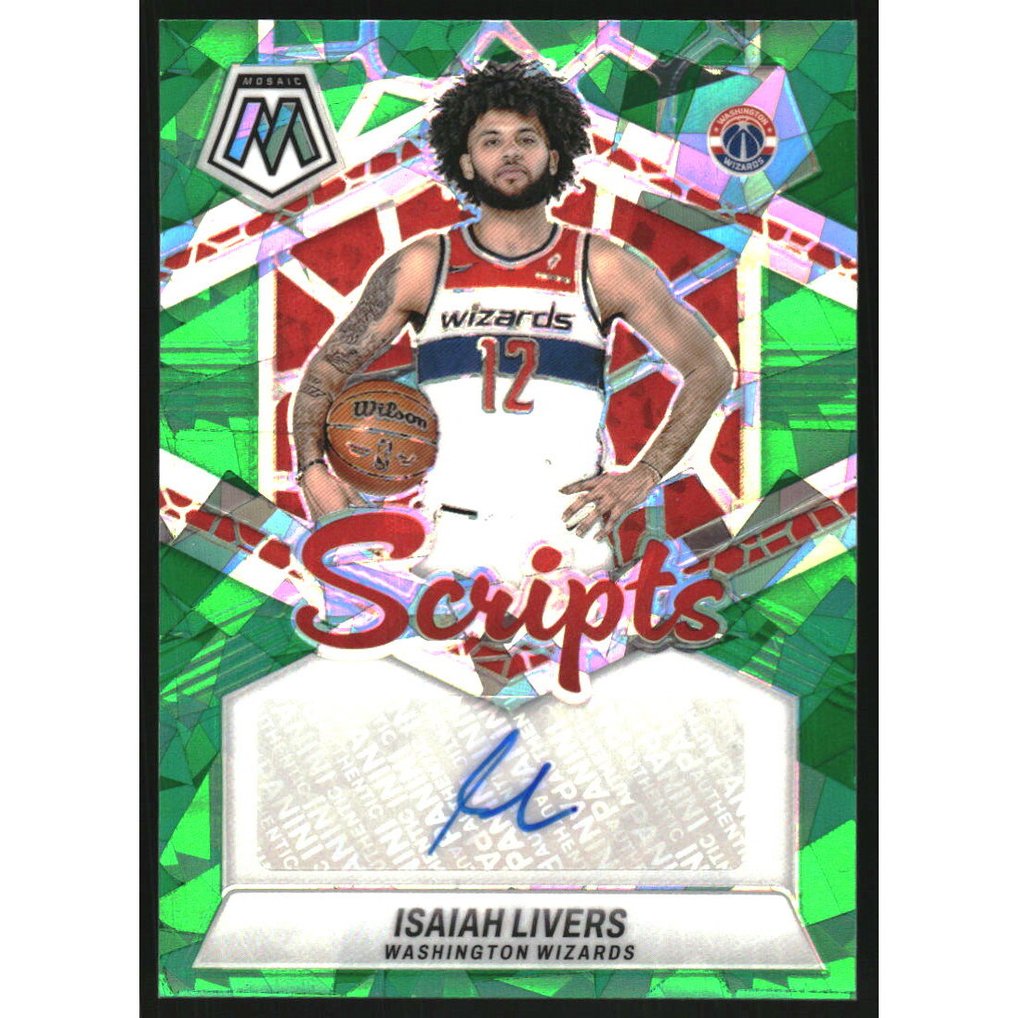 2023-24 Panini Mosaic Scripts Green Ice #26 Isaiah Livers