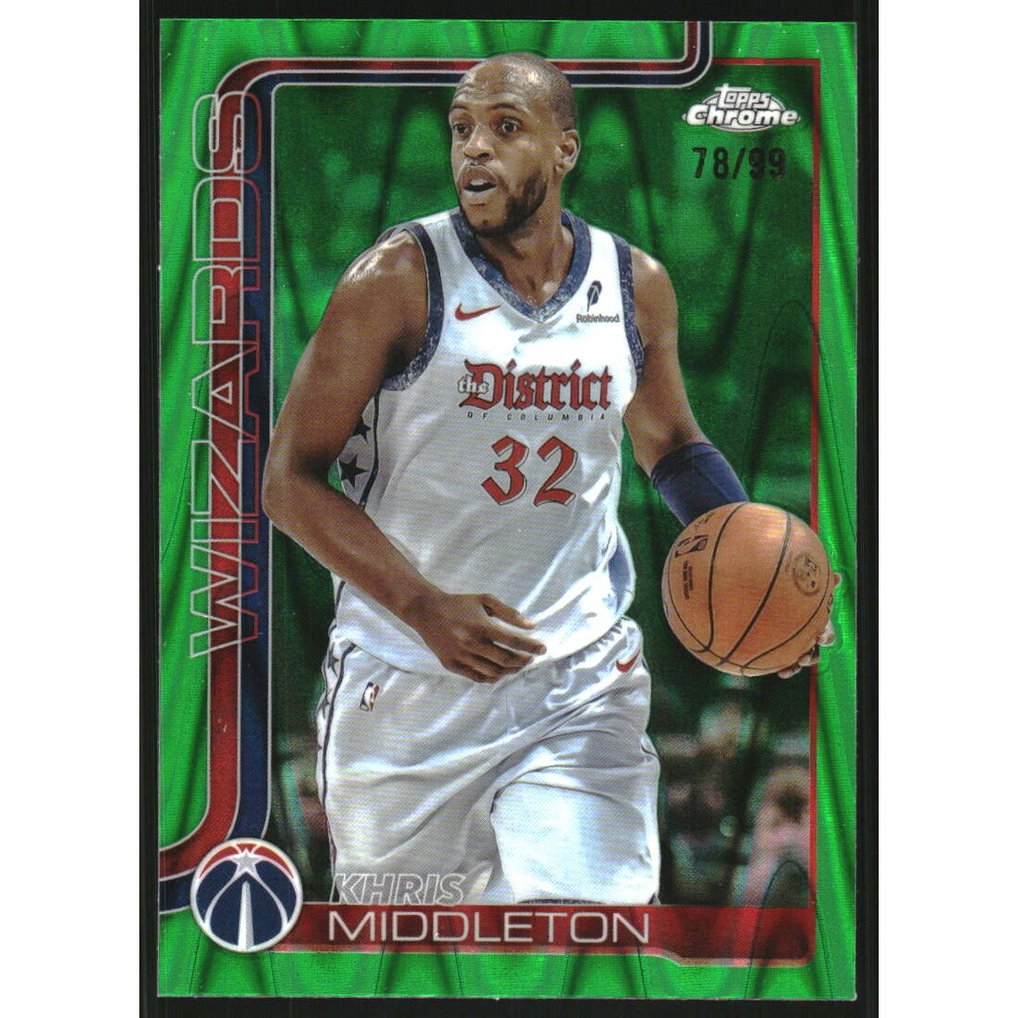 2025-26 Topps Chrome RayWave Green Refractors #204 Khris Middleton