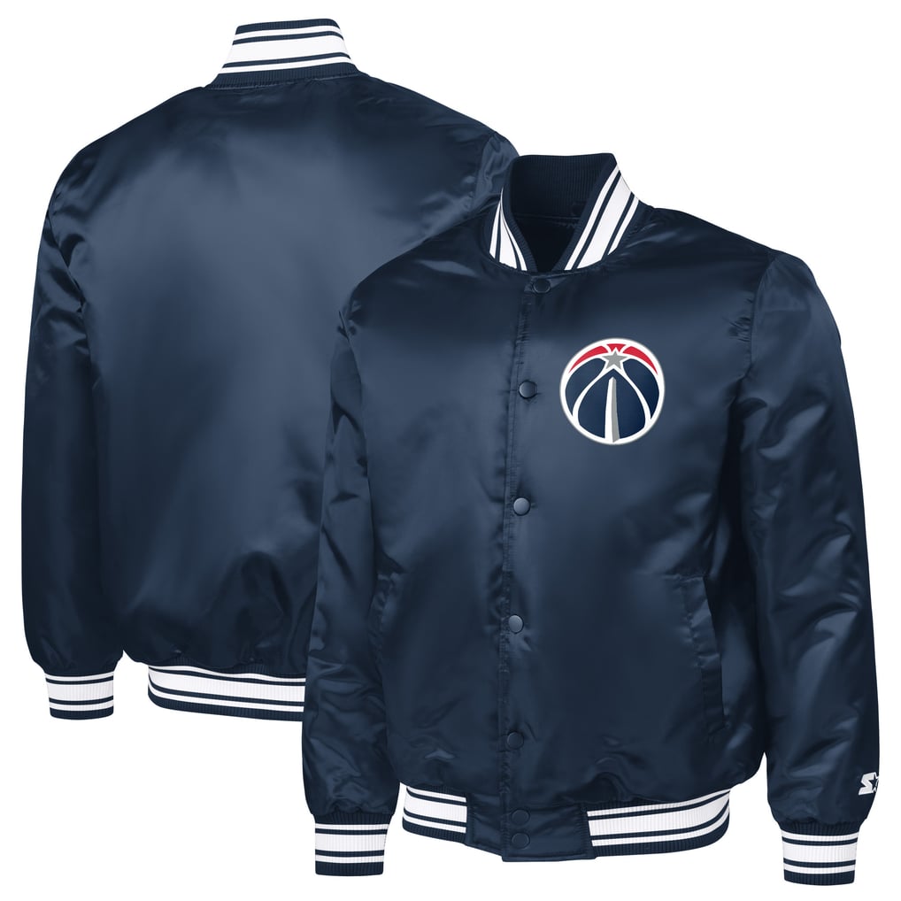Washington Wizards Starter Printed Team Logo Satin Varsity Full-Snap Jacket - Navy