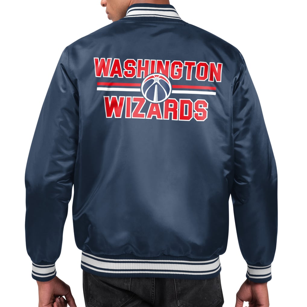  Washington Wizards Starter Team Name Satin Varsity Full-Snap Jacket - Navy