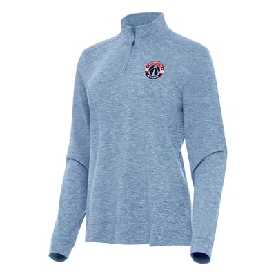  Washington Wizards Antigua Women's Mentor Quarter-Zip Mock Long Sleeve Top - Heather Aqua