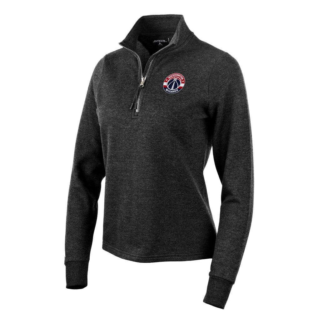Washington Wizards Antigua Women's Action Quarter-Zip Pullover Sweatshirt - Heather Black