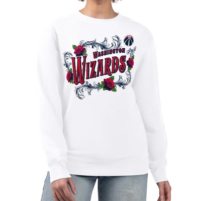 Washington Wizards G-III 4Her by Carl Banks Women's Roses Fleece Tri-Blend Sweatshirt - White