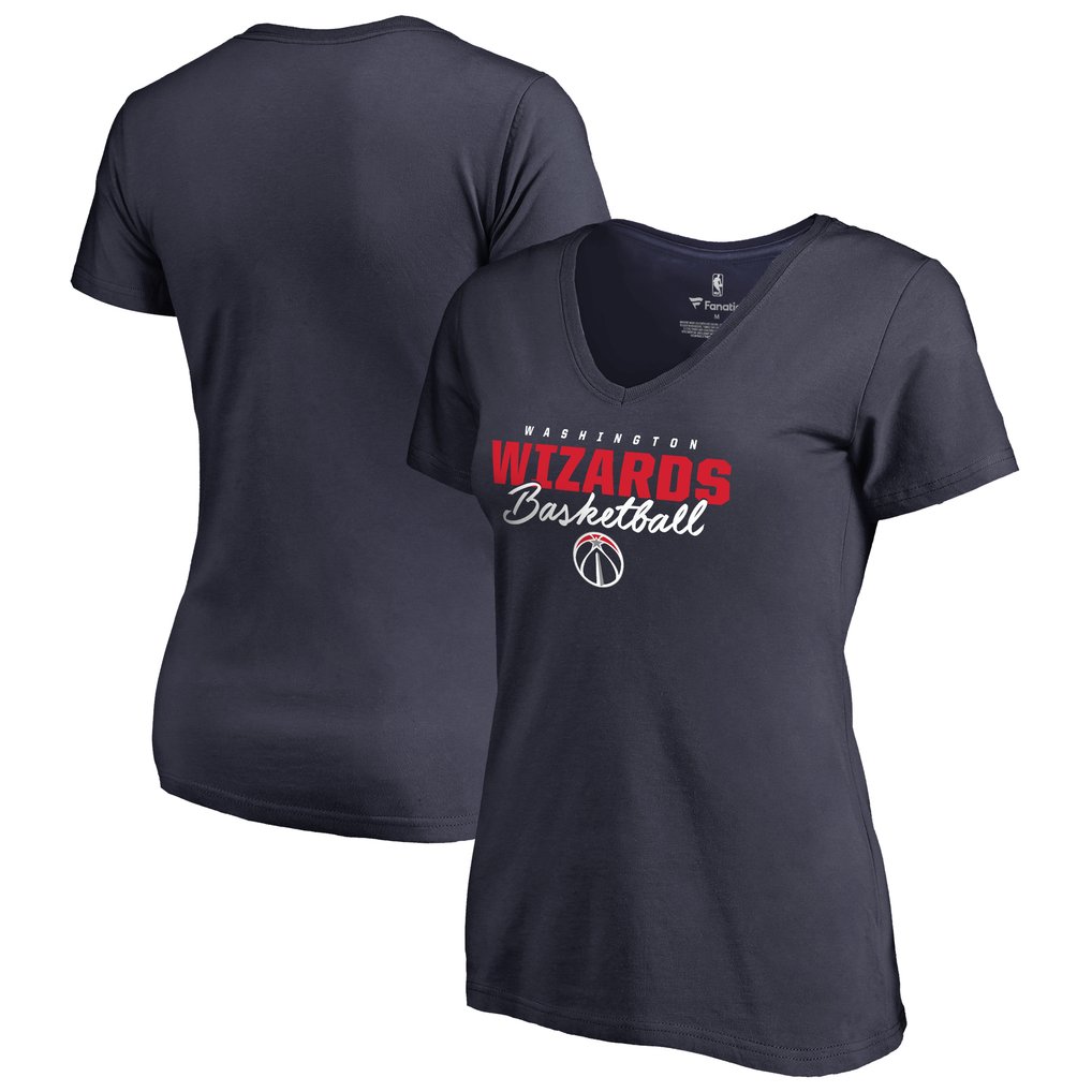 Washington Wizards Women's Script Assist V-Neck T-Shirt - Navy