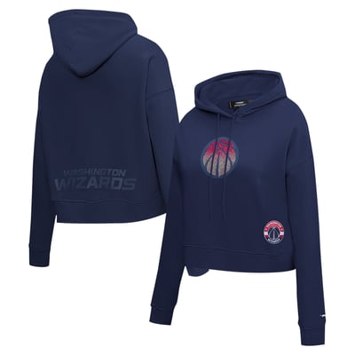 Washington Wizards Pro Standard Women's Jewels Cropped Pullover Hoodie - Navy