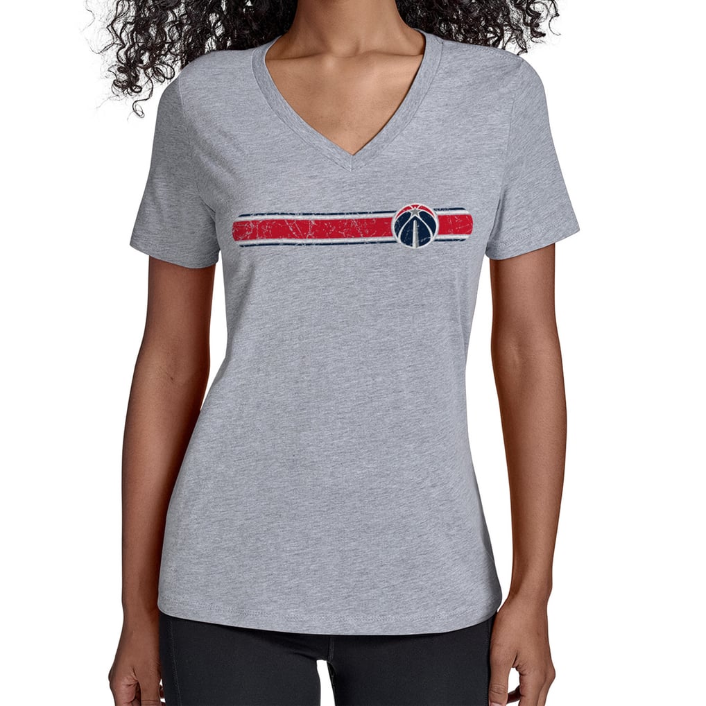 Washington Wizards Starter Women's Team Stripe V-Neck T-Shirt - Gray