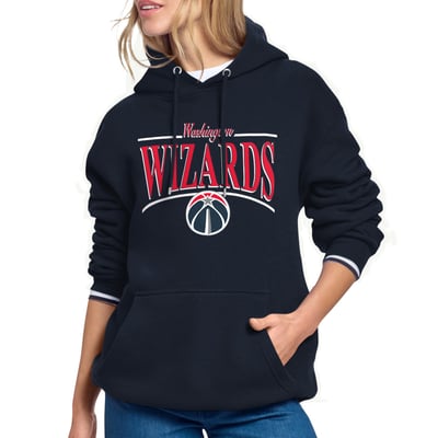 Washington Wizards Starter Women's Arch Stripe Fleece Hoodie - Navy