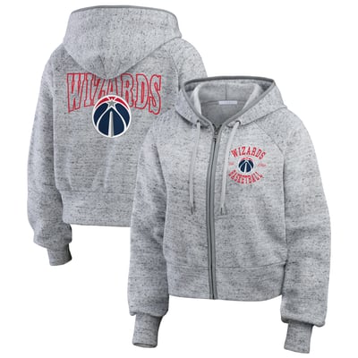 Washington Wizards WEAR by Erin Andrews Women's Speckled Radiator Full-Zip Hoodie - Heather Gray