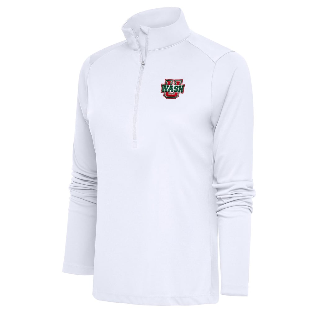 WashU Antigua Women's Tribute Half-Zip Pullover Top - White
