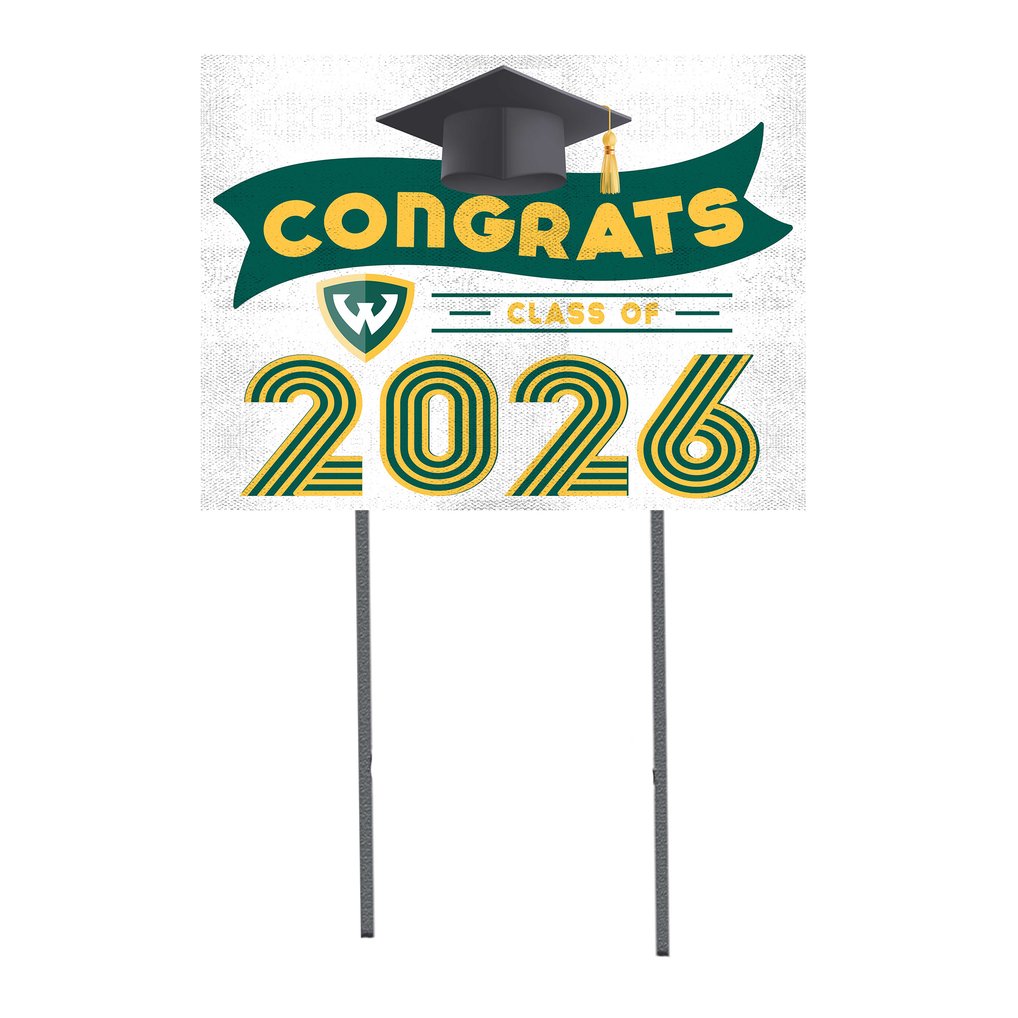 Wayne State Warriors 18" x 24" 2026 Grad Yard Sign with Stakes