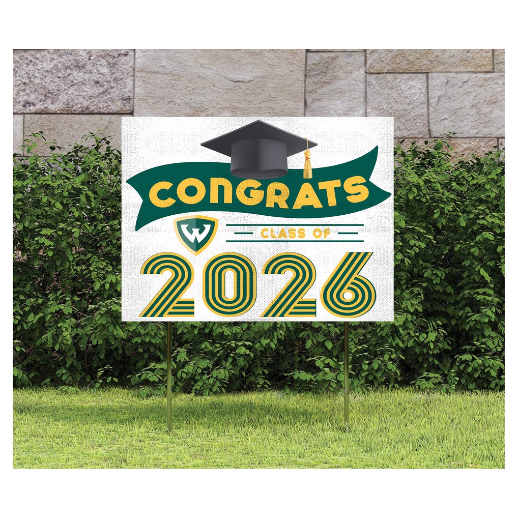 Wayne State Warriors 18" x 24" 2026 Grad Yard Sign with Stakes