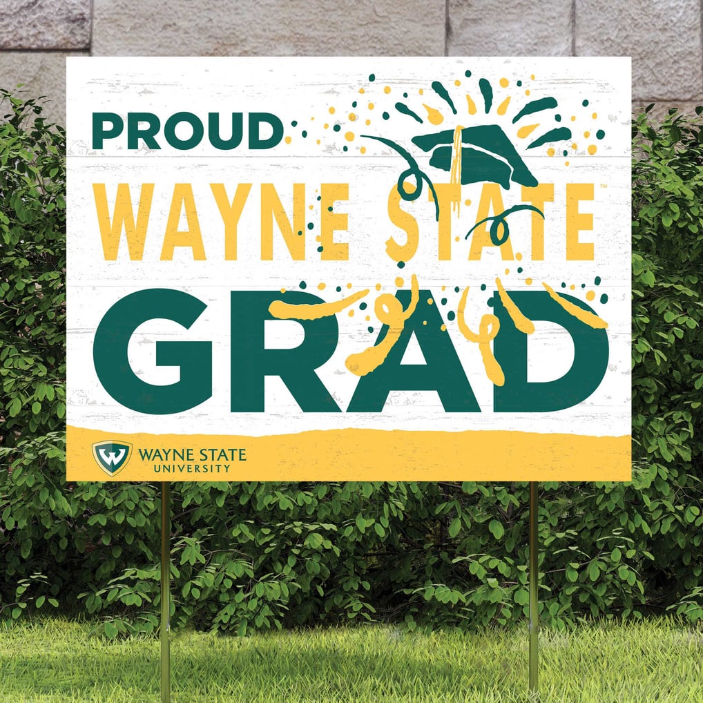 Wayne State Warriors 18'' x 24'' Proud Graduate Yard Sign