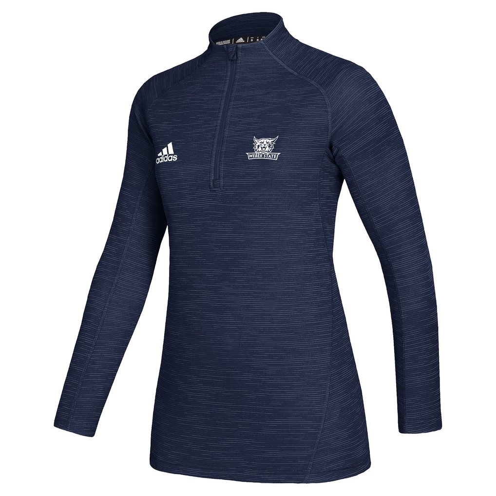  Weber State Wildcats adidas Women's Game Mode Performance Quarter-Zip Pullover Top - Navy