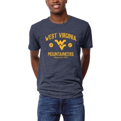 West Virginia Mountaineers League Collegiate Wear  Victory Falls Tri-Blend T-Shirt - Heather Navy